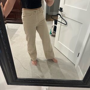 Missguided + Beige Flare Jeans